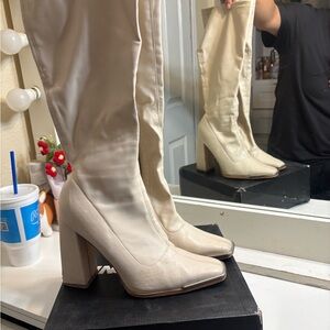 Elegant Cream Knee-High Boots
